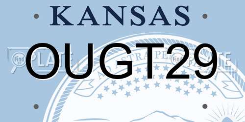OUGT29 Kansas License Plate