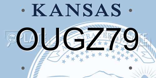 OUGZ79 Kansas License Plate