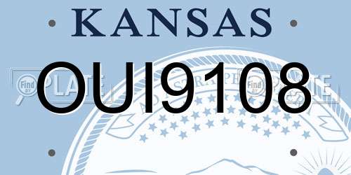 OUI9108 Kansas License Plate