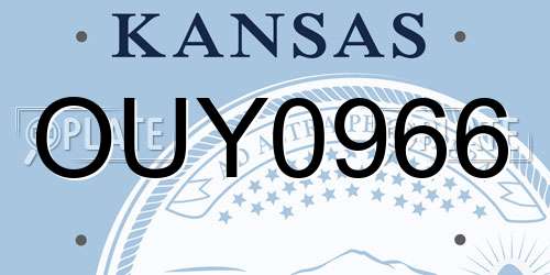 OUY0966 Kansas License Plate