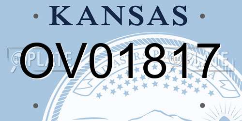 OV01817 Kansas License Plate