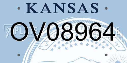 OV08964 Kansas License Plate