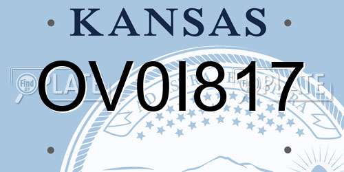 OV0I817 Kansas License Plate