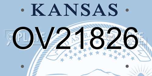 OV21826 Kansas License Plate