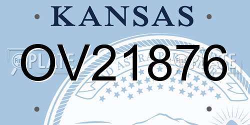 OV21876 Kansas License Plate