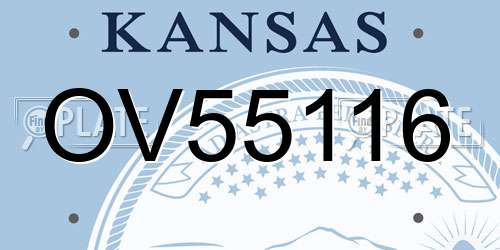 OV55116 Kansas License Plate