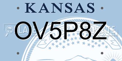 OV5P8Z Kansas License Plate