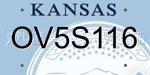 OV5S116 Kansas License Plate