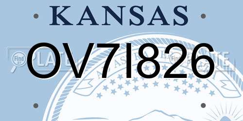 OV7I826 Kansas License Plate