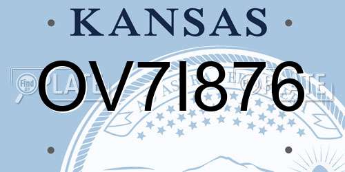 OV7I876 Kansas License Plate