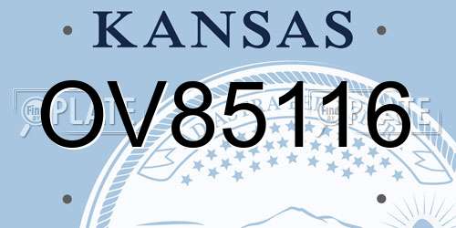 OV85116 Kansas License Plate