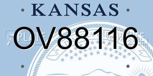 OV88116 Kansas License Plate