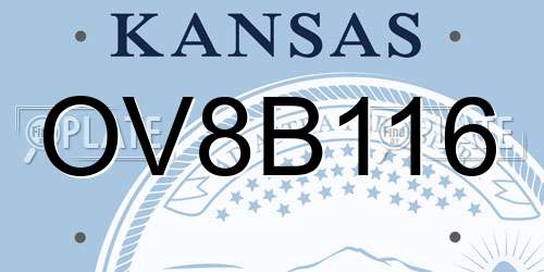 OV8B116 Kansas License Plate
