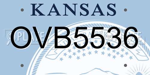 OVB5536 Kansas License Plate