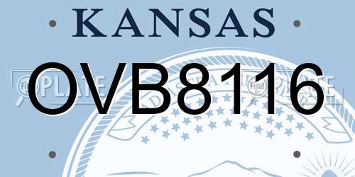 OVB8116 Kansas License Plate