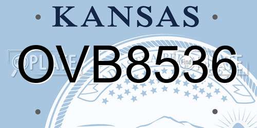 OVB8536 Kansas License Plate