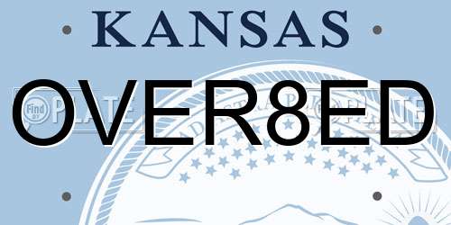 OVER8ED Kansas License Plate