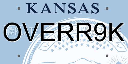 OVERR9K Kansas License Plate
