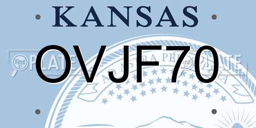 OVJF70 Kansas License Plate