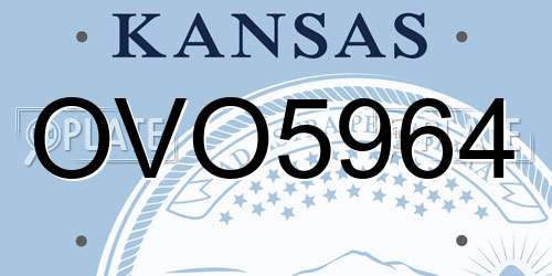 OVO5964 Kansas License Plate