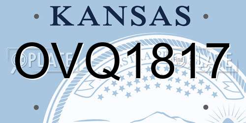 OVQ1817 Kansas License Plate