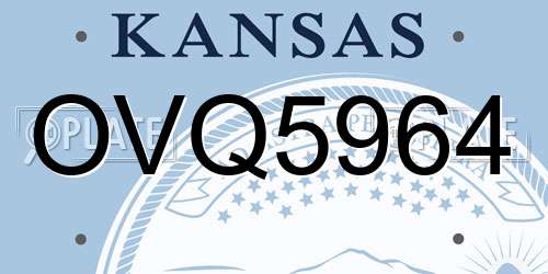 OVQ5964 Kansas License Plate