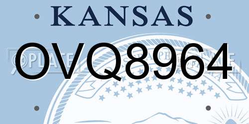 OVQ8964 Kansas License Plate