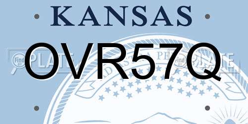OVR57Q Kansas License Plate