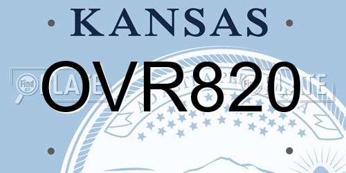 OVR820 Kansas License Plate