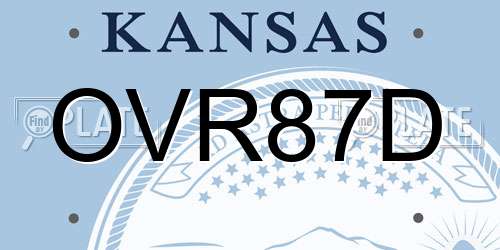OVR87D Kansas License Plate