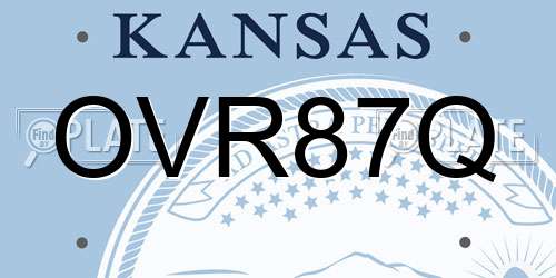 OVR87Q Kansas License Plate