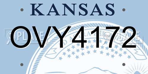 OVY4172 Kansas License Plate