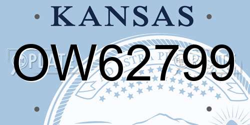 OW62799 Kansas License Plate