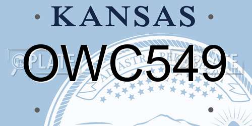 OWC549 Kansas License Plate