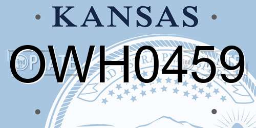 OWH0459 Kansas License Plate