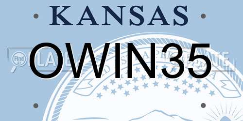 OWIN35 Kansas License Plate