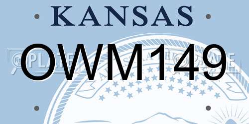 OWM149 Kansas License Plate