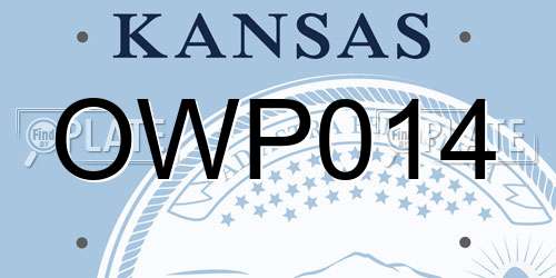 OWP014 Kansas License Plate