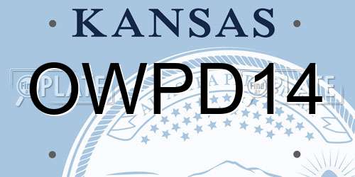 OWPD14 Kansas License Plate