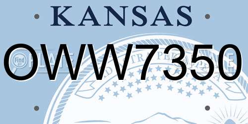OWW7350 Kansas License Plate