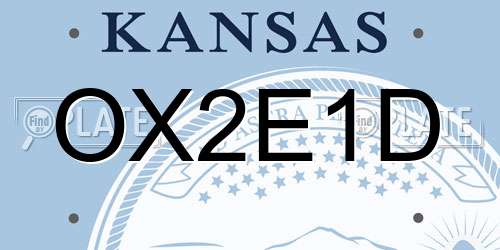 OX2E1D Kansas License Plate