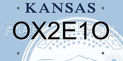 OX2E1O Kansas License Plate