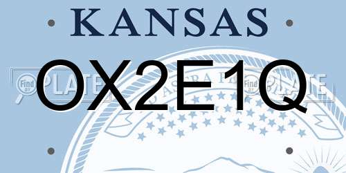 OX2E1Q Kansas License Plate