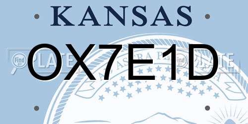 OX7E1D Kansas License Plate