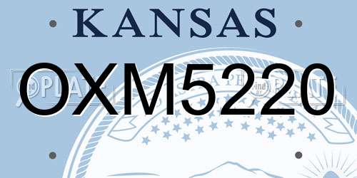 OXM5220 Kansas License Plate
