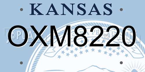 OXM8220 Kansas License Plate