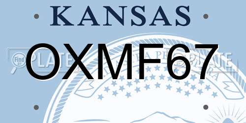 OXMF67 Kansas License Plate