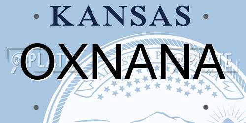 OXNANA Kansas License Plate