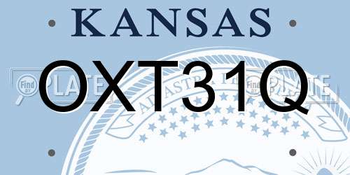 OXT31Q Kansas License Plate