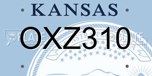 OXZ310 Kansas License Plate